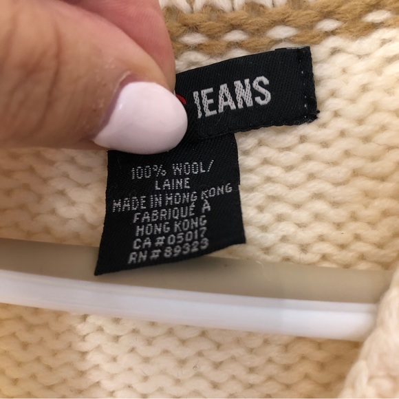 VINTAGE ROOTS 100% wool cream chunky knit sweater, size S - Picture 6 of 8